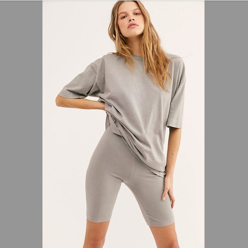 Free People Grey Shorts M Lounge 2-Piece Set